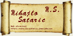 Mihajlo Satarić vizit kartica